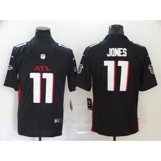 NFL Atlanta Falcons # 11 JONES 8 PITTS Vermelho Preto Branco Futebol Jersey
