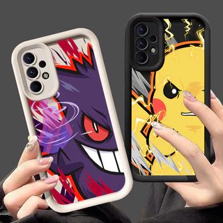 Capa Para Samsung Galaxy A55 A35 A53 A54 5G A52 A73 A32 A34 Macia A25 A21S A23 A13 A14 A15 A06 Proteção Da Câmera Caso De Telefone Legal Pokemon Pikachu Gengar