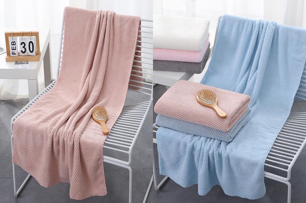 Coral Velvet Towel Bath Soft and Absorbent Fleece Beach Quick Dry