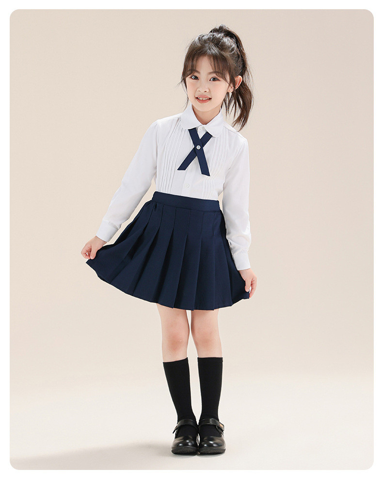 Conjunto Social OLIVIA KOO Menino - Camisa Manga Longa + Gravata Windsor - Azul Tamanho 6