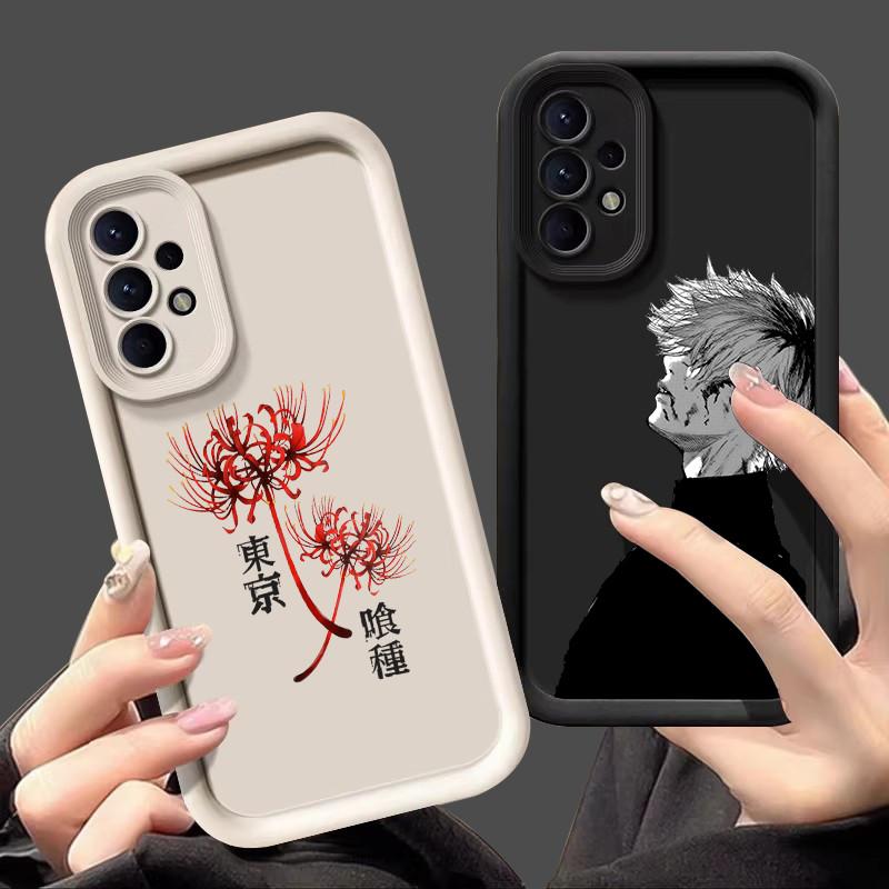 Capa Para Samsung Galaxy A55 A35 A53 A54 5G A52 A73 A32 A34 Macia A25 A21S A23 A13 A14 A15 A06 Proteção Da Câmera Caso De Telefone Japão Anime Tokyo Ghoul Kaneki Ken