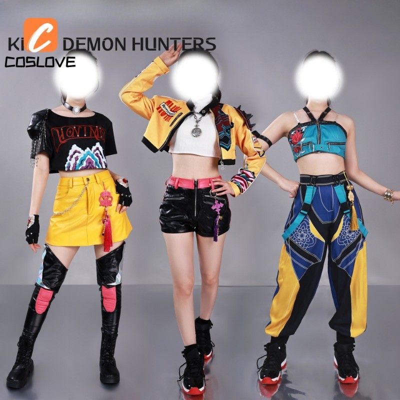Disfraz De Cosplay De Anime Para Niños – Estilo K-pop Con Chaqueta Dorada, Pantalones Cortos Y Accesorios | Impresión 3D | Ideal Para Halloween, Carnaval Y Actuaciones