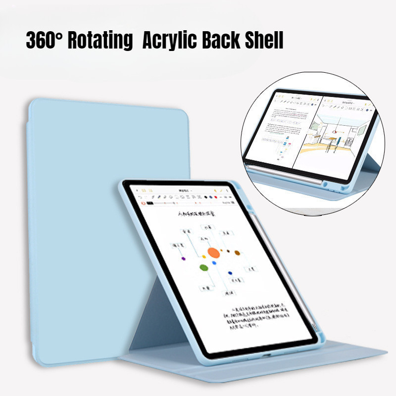 Para Samsung Galaxy Tab S9 S7 S8 11in Caso Transparente Girar Acrílico