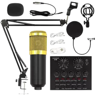 Kit Interface Mesa V8 + Microfone Bm800 Com Braço Articulado
