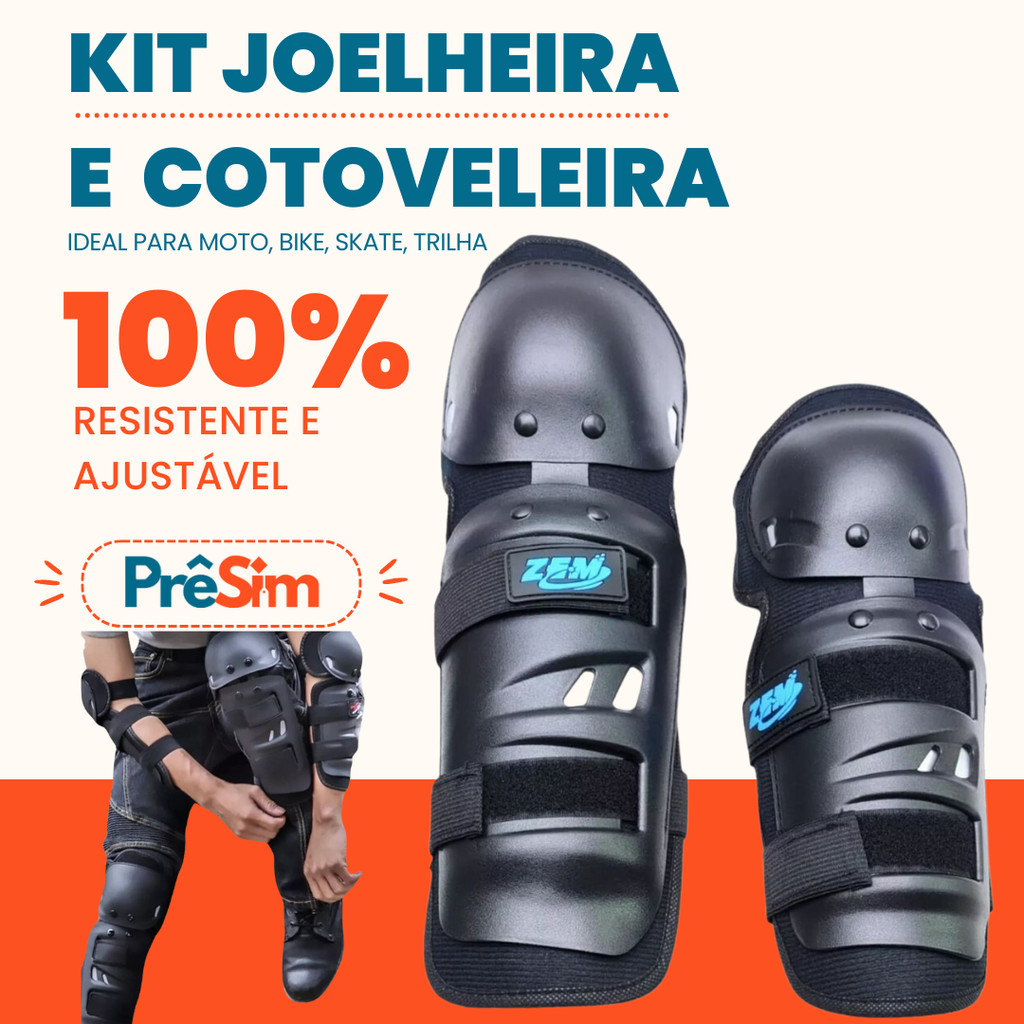 Kit Joelheira e Cotoveleira Articulada - Moto, Bike, Skate | Shopee Brasil