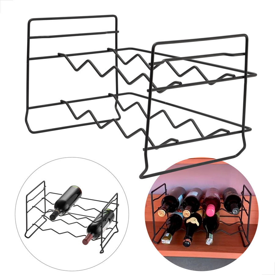 Organize Seu Vinho com Estilo: Mini Adega Aramado para 8 Garrafas!