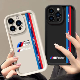 Linha Vermelha Azul Carro Esportivo B-BMW Macho M Caixa Para iphone 16 15 11 13 Pro Max Xr X 7 8 14 Plus 12 13 Mini Macia 16Pro Capa De Proteção À Prova De Choque Câmera