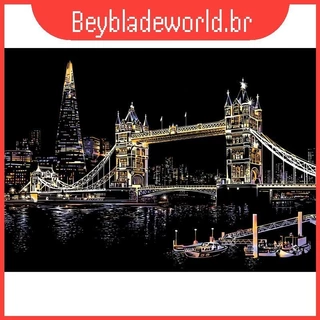 Raspadinha Arte Mágica Paisagem Noturna Pintura De Papel Brinquedos Educativos