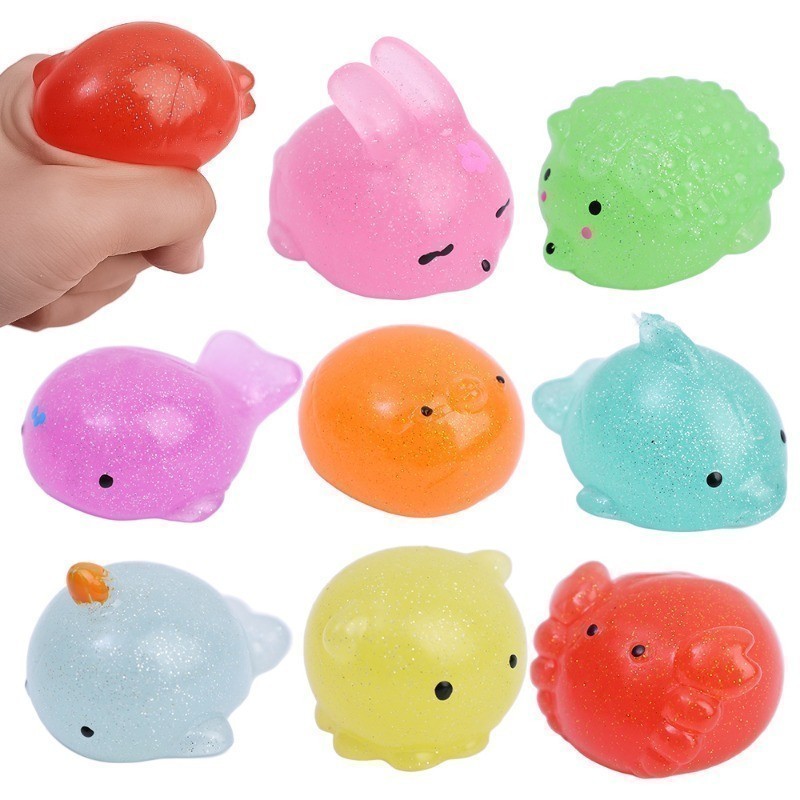 Pack De 3 Squishy Pata De Gato Anti Estrés – TPR Suave Con Diseño Cielo Estrellado | Blanco/Rojo/Azul