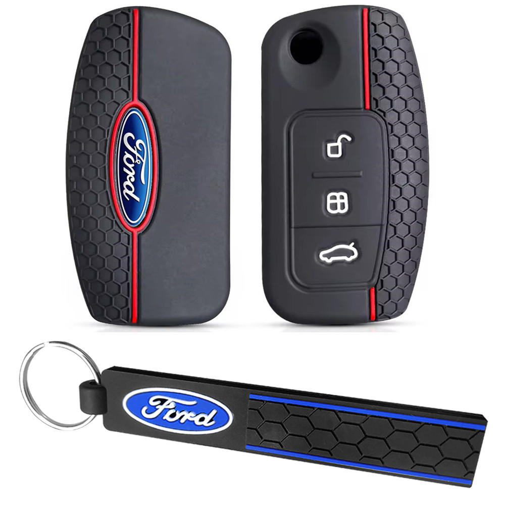Ford Fiesta Focus Mondeo Cowgar C MAX S EcoSport Fusion Mach Sid Acessórios Dobrável Silicone Capa Titular Shell