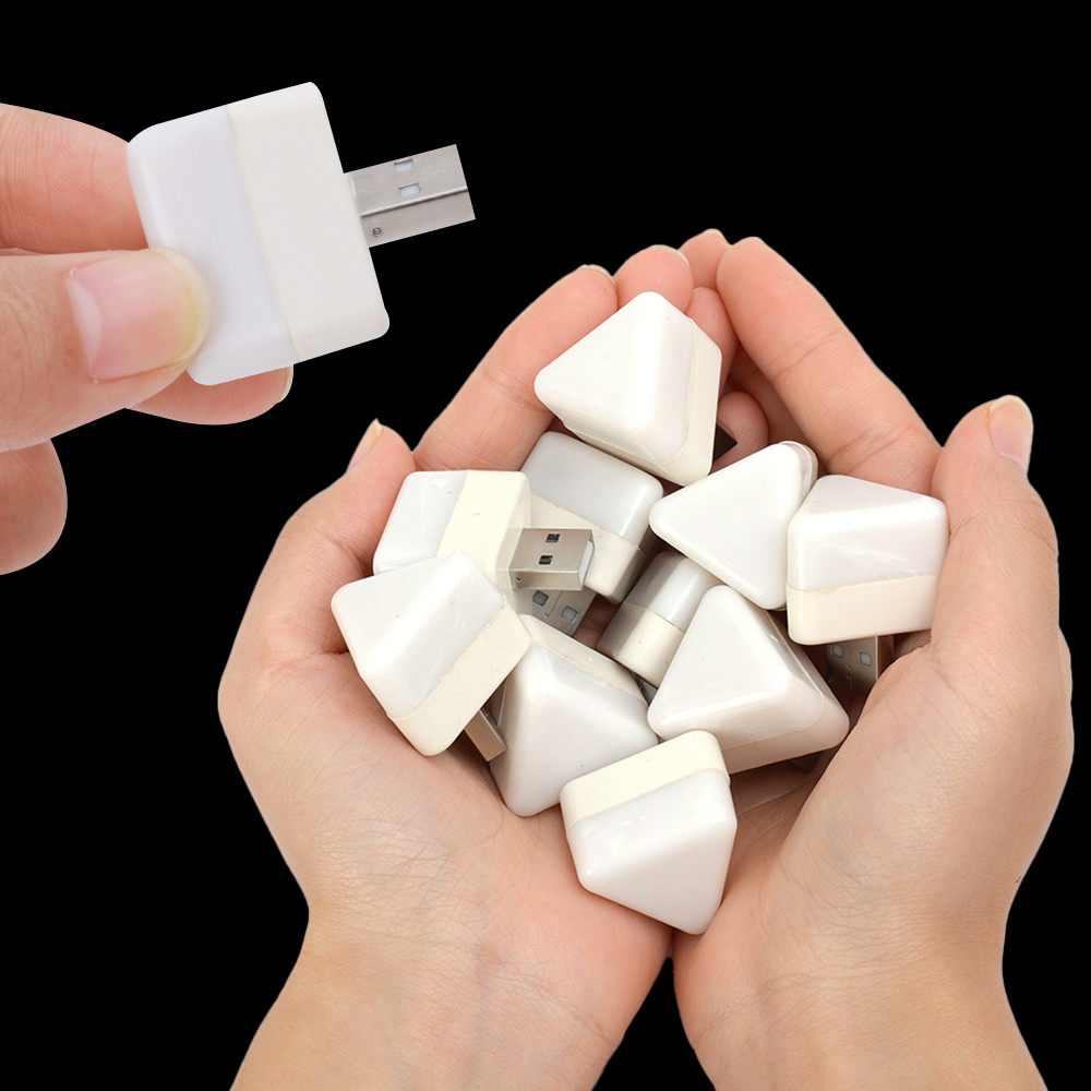 Triangular USB Plug-in Luz Noturna 3 Modos Mini Lâmpadas De Leitura LED ...