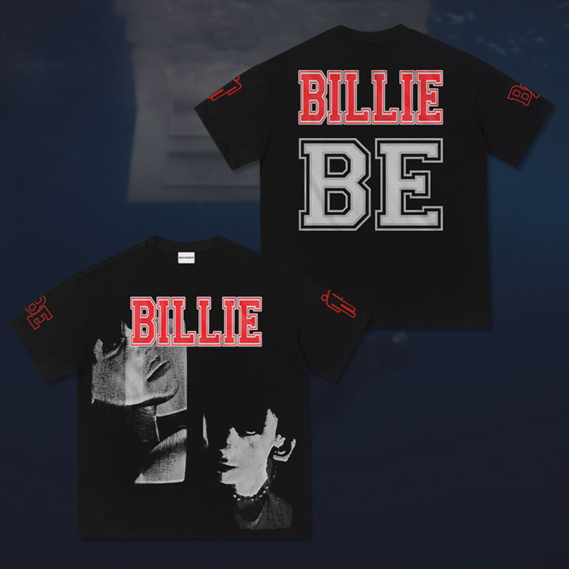 Camiseta De Algodão Billie Eilish Jersey Plus Tamanho Vintage