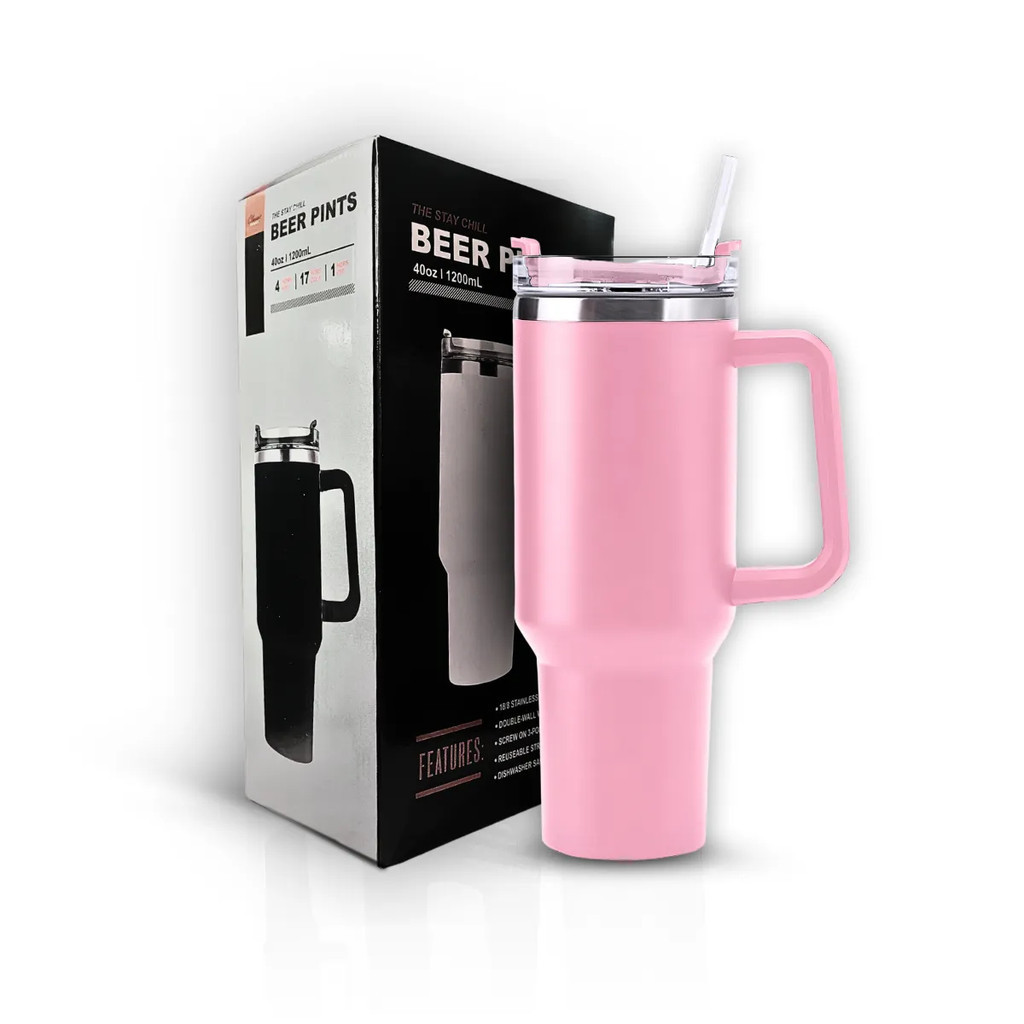 Copo Térmico Modelo Stanley 1200Ml Canudo Rosa Claro ENVIO IMEDIATO ...