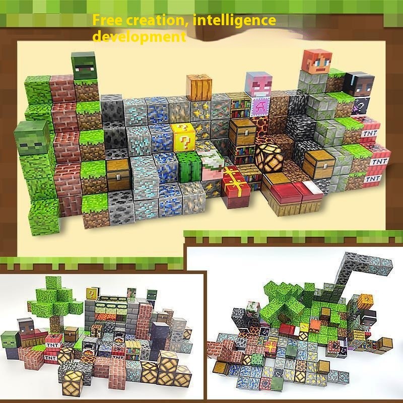 Minecraft Magnético Quadrado 2cm Blocos de Construção Magnéticos de ...