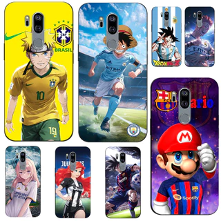 Capa Para LG G7 thinQ Traseira De Telefone Silicone Macio Preto Tpu Desenho Animado anime E Futebol