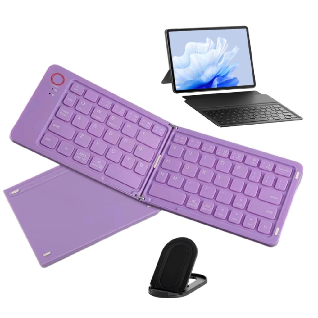 Teclado Dobrável para Celular e Tablet – Roxo Sem Fio | Shopee Brasil