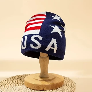 Chapéu Jacquard Tricotado Com Bandeira Americana, Escolha Ideal Para Presentes