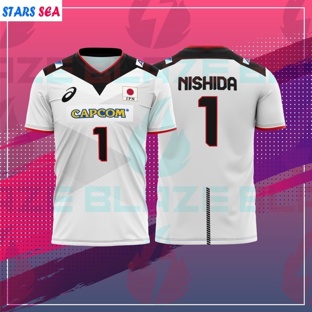 Camisa De Vôlei De Sublimação Completa Da Equipe Masculina White Japan ...