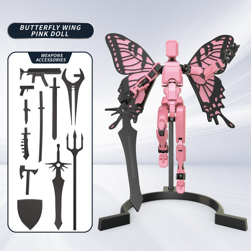 Novo Dummy Lucky 13 Action Figure Toy Doll Com Asas DIY Titans 3D