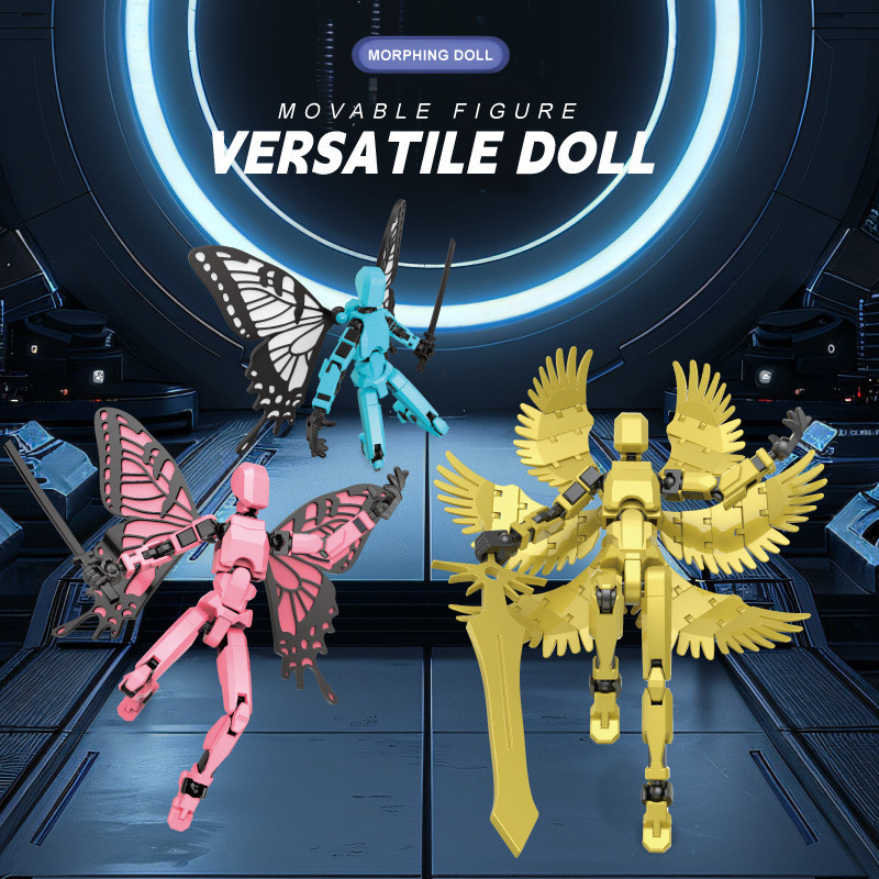 Novo Dummy Lucky 13 Action Figure Toy Doll Com Asas DIY Titans 3D