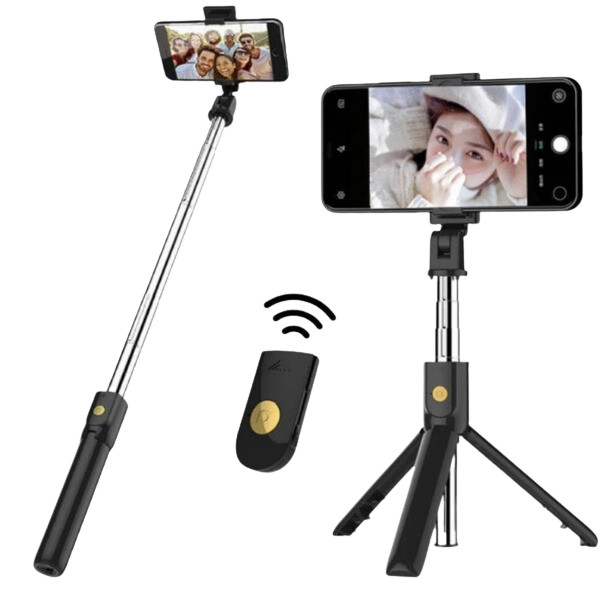 Bastão de Selfie com Tripé para Celular com Controle bluetooth