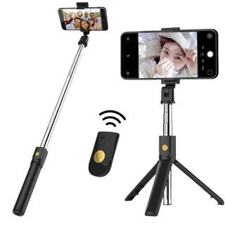 Bastão de Selfie com Tripé para Celular com Controle bluetooth
