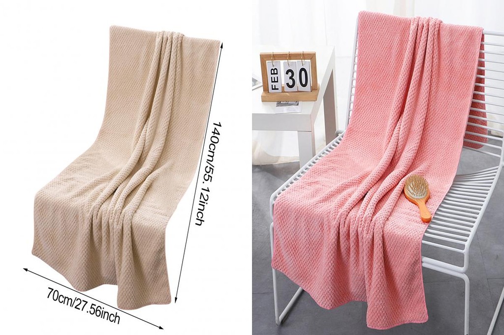 Coral Velvet Towel Bath Soft and Absorbent Fleece Beach Quick Dry