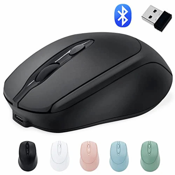 Rato Portátil Para Computador Sem Fio Mouse Silencioso Modo Duplo ...