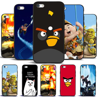Capa Para iPhone 5 5S SE 2016 4.0 Polegadas De Telefone Protetora Tpu Silicone Macio Preto Caso Dos Desenhos Animados Legal
