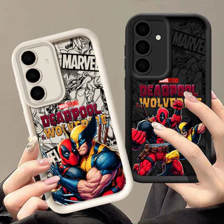 Marvel Funny Deadpool And Wolverine Caixa De Telefone Para Samsung Galaxy S23 FE S24 S23 S22 S21 Ultra Plus S20 S21 Nota 20 Capa De Proteção Da Câmera À Prova De Choque