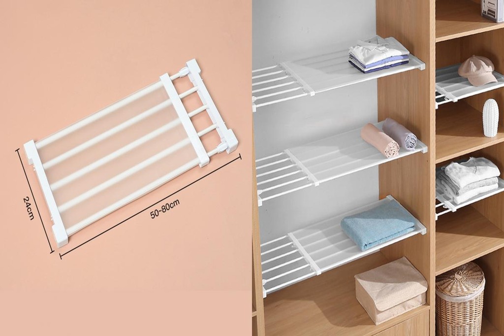 Shelf Organizer Wardrobe Organization System Adjustable Metal Closet
