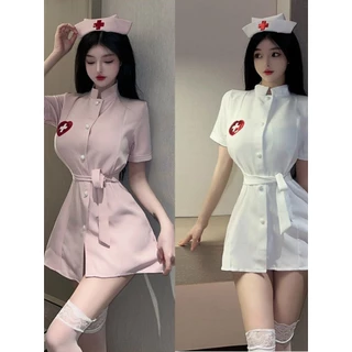 Bonito enfermeira irmã puro desejo vestido cosplay uniforme terno Halloween Sexy âncora uniforme