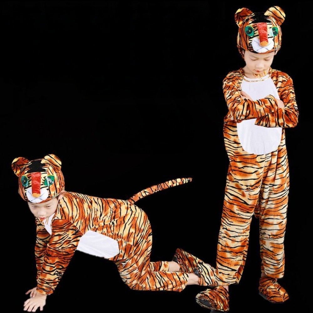 🔥Quente🔥Vestido Infantil Menina De 3 A 14 Anos Fantasias Roupa De Tigre ...