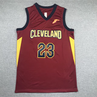 Cavaliers No . 23 JAMES Jersey Basquetebol Bordado Uniforme Versão Preto Vermelho Retro CLEVELAND