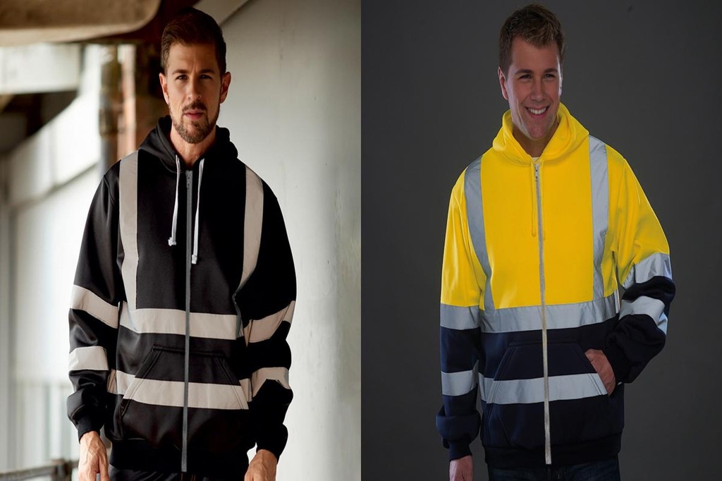 Zippered Hoodie Reflective Tape High Visibility Safety for Night Shift