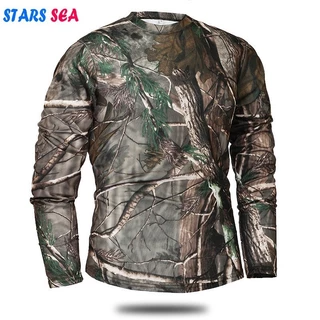 Camiseta Masculina De Manga Comprida Camuflada