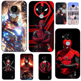 Capa Para nokia c30 Traseira De Telefone Silicone Macio Preto Tpu Snoopy Homem-Aranha De Ferro Deadpool O Flash