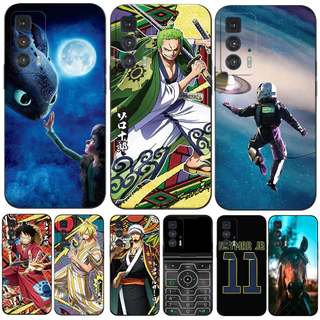 Capa Para Telefone Motorola Edge 20 Pro 5G Traseira Em Silicone Macio Moto Edge20Pro Protetora Preta Tpu Anime girl Plana