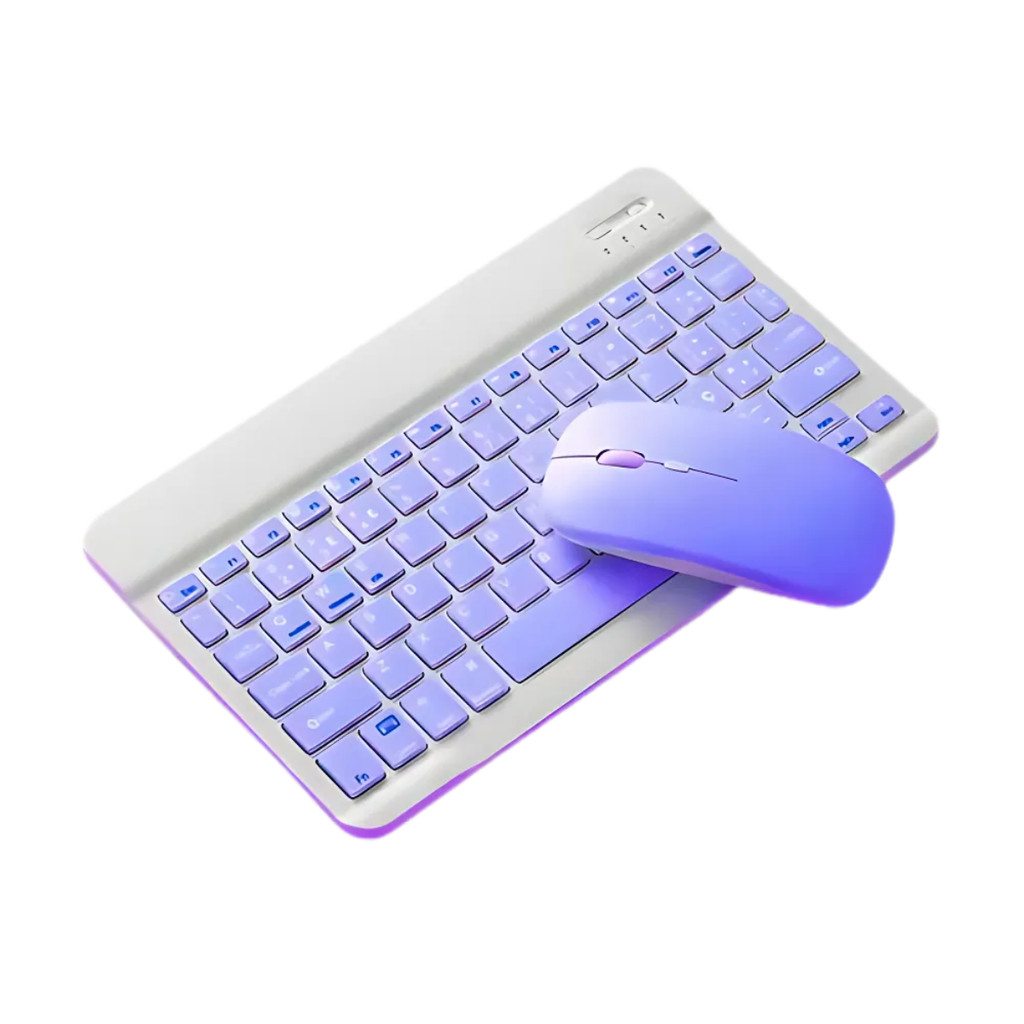 Kit Teclado + Mouse Sem Fio Bluetooth - Roxo | Shopee Brasil