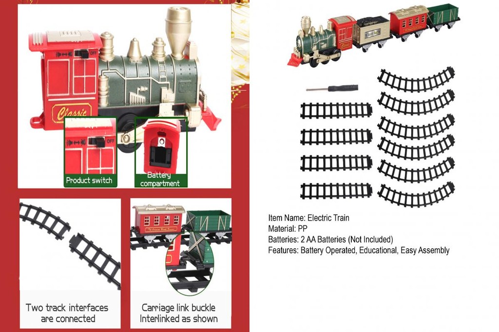 Children Track Train Toy Electric with Light Sound Set and for Kids