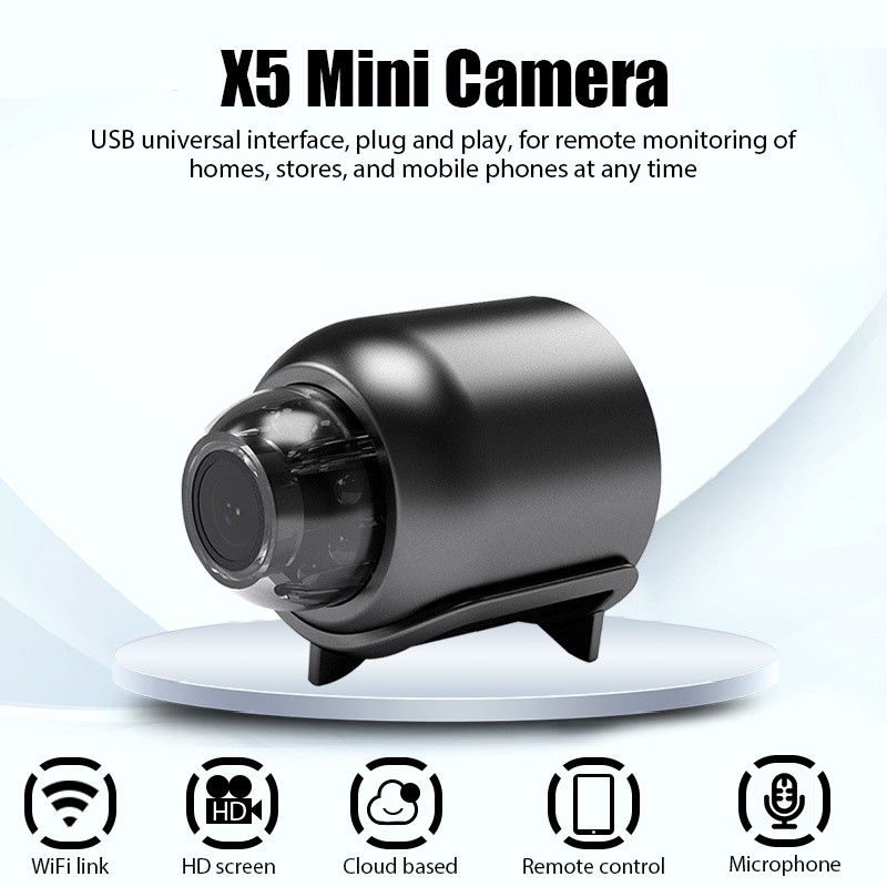 X5 Mini Câmera De Segurança Inteligente Invisível WiFi 1080P Suporta ...