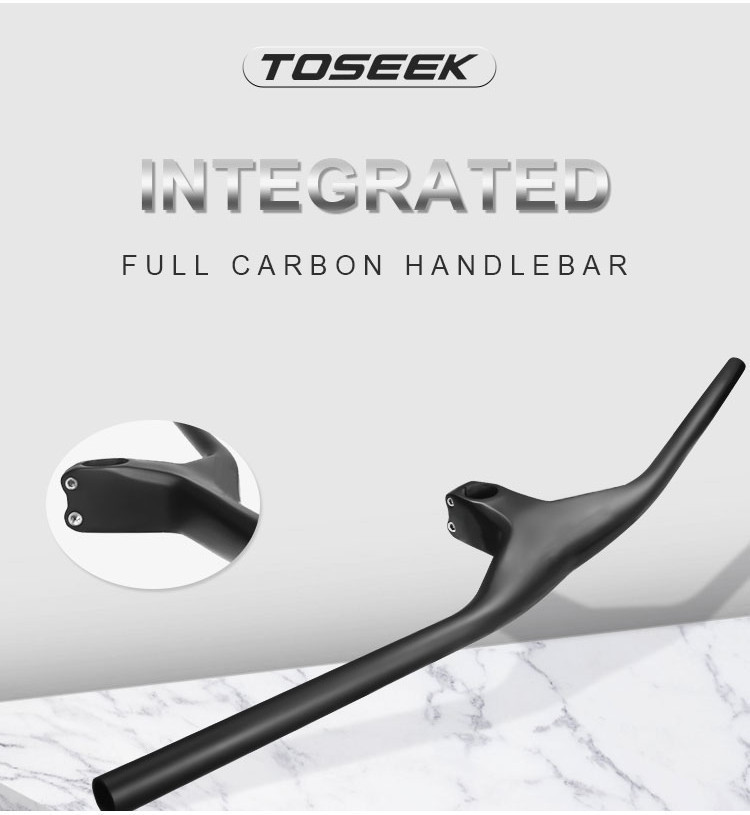 Manubrio e Attacco TOSEEK per MTB 28.6mm-17Gradi, Manubrio Integrato in Carbonio per Mountain Bike 660~80070/80/90/100mm, Componenti per Biciclette