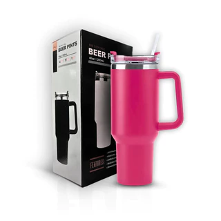 Copo Térmico Modelo Stanley 1200 Ml Canudo Rosa Pink