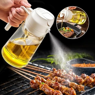 Spray Borrifador Dosador 2 em 1 Para Azeite Vinagre Oléo Vidro Modelo Galheteiro Cozinha 500 ml