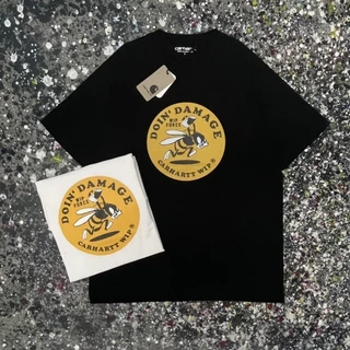 Carhartt Camiseta De Manga Curta Estampada Masculina E Feminina Pescoço Redondo De Algodão Solto Bottoming