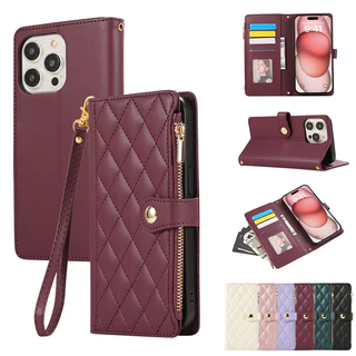 Capa De Couro Com Zíper De Luxo Xiaomi Redmi Note 13 12 11 10 9 9s Pro Plus 13C 5G 4G Carteira Alça À Prova De Estilhaços