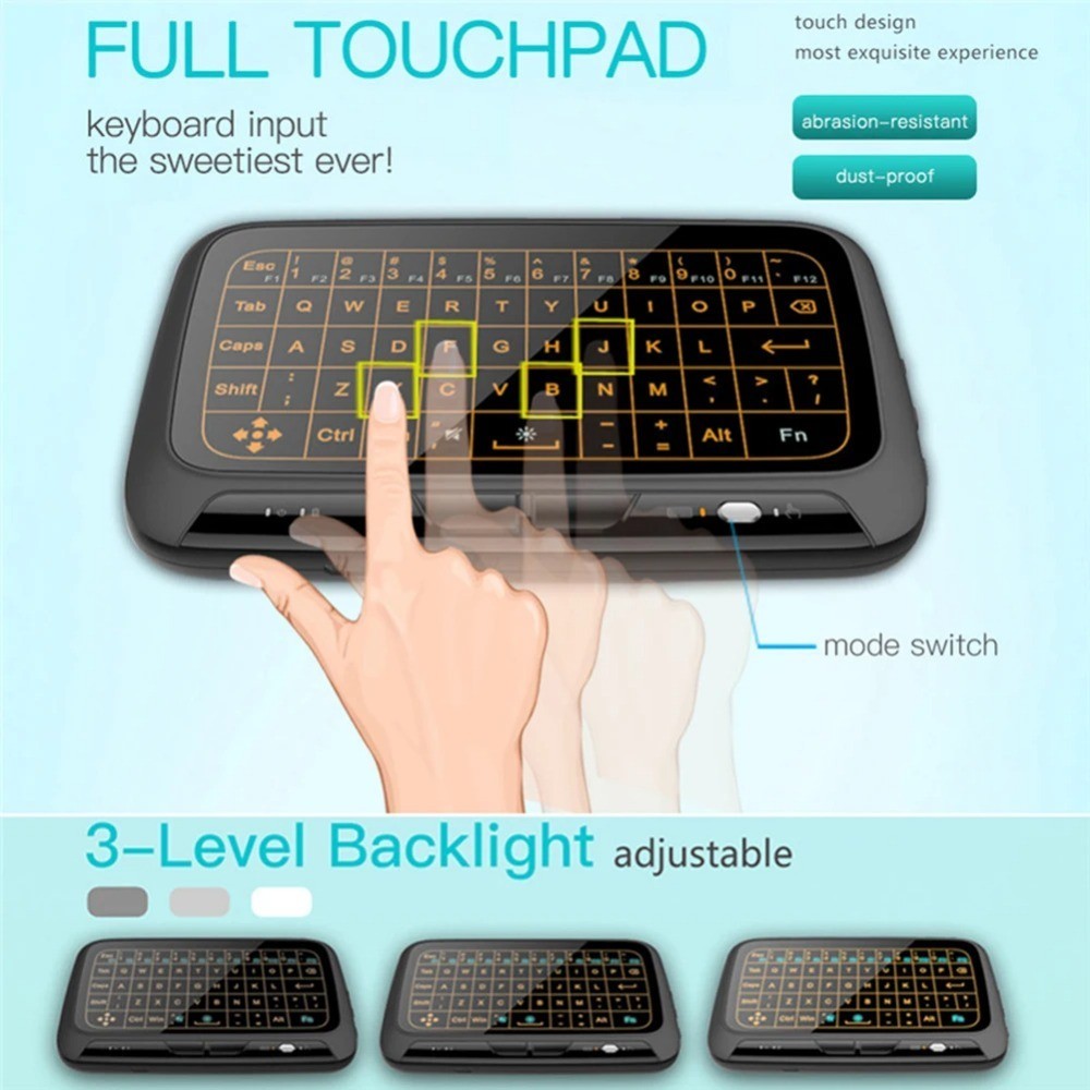 Teclado Mini Sem Fio H18 Plus 2.4Ghz Com Função De Retroiluminação Full ...