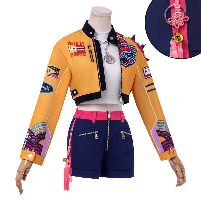 Chicas Rumi Zoey Mira Cosplay KPop Demon Hunters Cosplay Disfraz Niños Negro Traje dorado Halloween Huntrix Juego de rol Outfit W251107