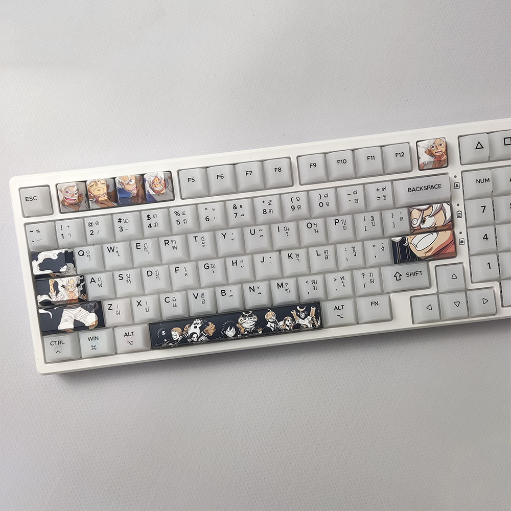 8/12pcs Luffy Keycaps Cherry Profile PBT Sublimação De Tinta One Piece ...