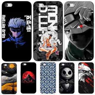 Capa Para iPhone 5 5S SE 2016 4.0 Polegada De Telefone Protetora Tpu Silicone Macio Preto Caso Legal Anime